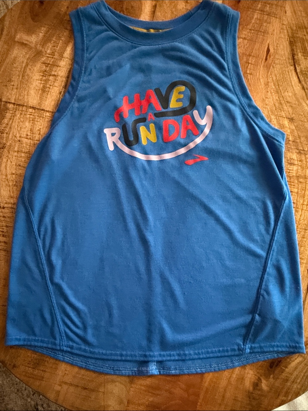 Brooks Run Happy tank top sz S Have A Run Day